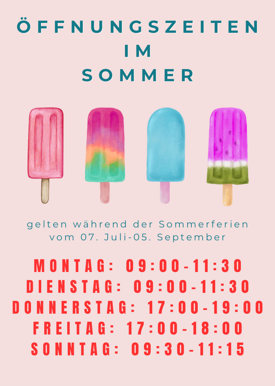Öffnungszeiten Sommer 